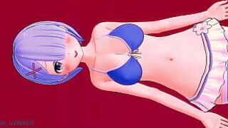 Рем в бикини и высоких носках - порно видео